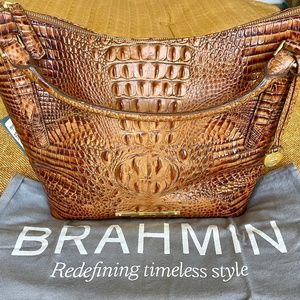 Toasted Almond Norah Brahmin tote with shoulder strap NWT